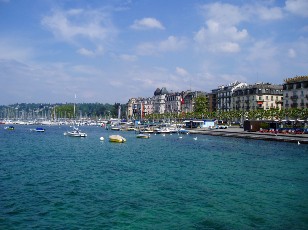 Le bord du lac  Genve, rive droite