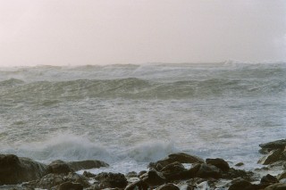 Tempte avec mare haute en Bretagne