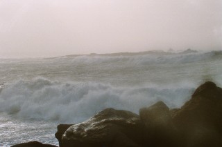 Tempte avec mare haute en Bretagne